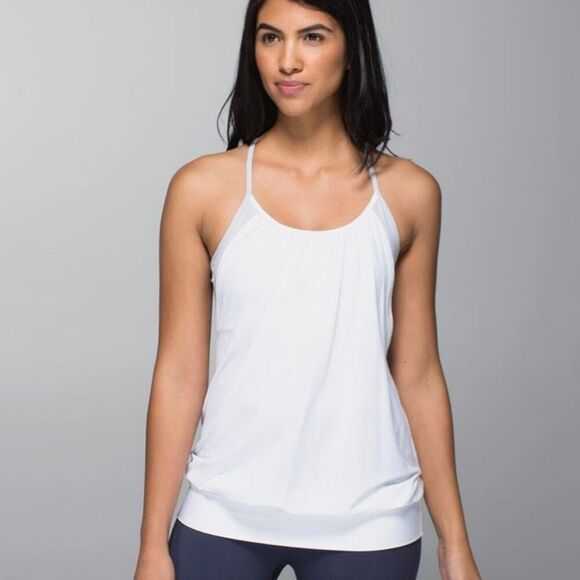 Lululemon Athletica No Limit Tank with built in bra size 6 White Gray - Picture 7 of 8